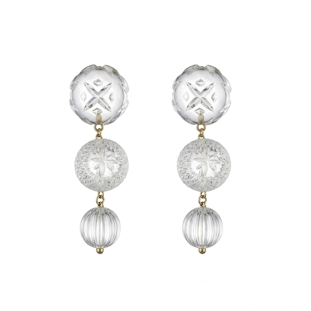 BESTSELLER Etched Drip Stud Earrings Vintage Clear