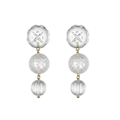 BESTSELLER Etched Drip Stud Earrings Vintage Clear
