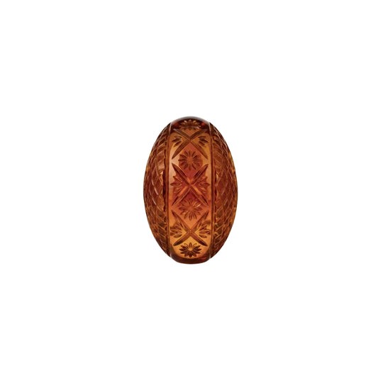 Etched Oval Ring Amber