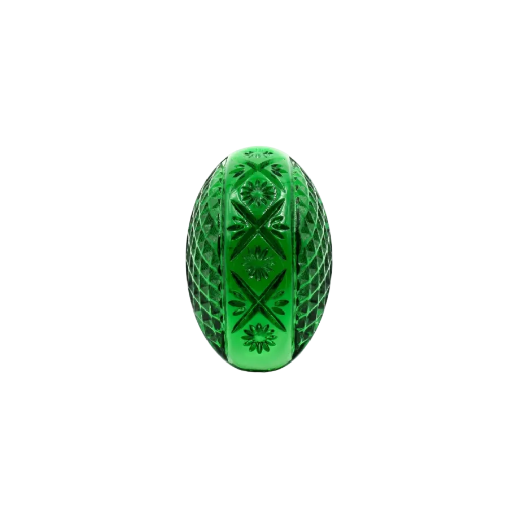 Etched Oval Ring Emerald Green