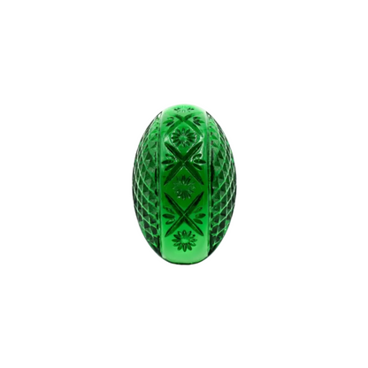 Etched Oval Ring Emerald Green