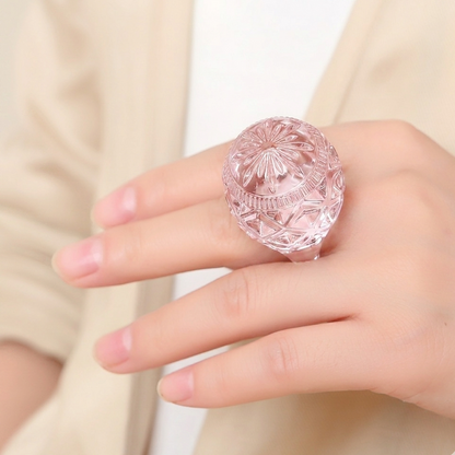 Hand Carved Large Dome Ring Rosé