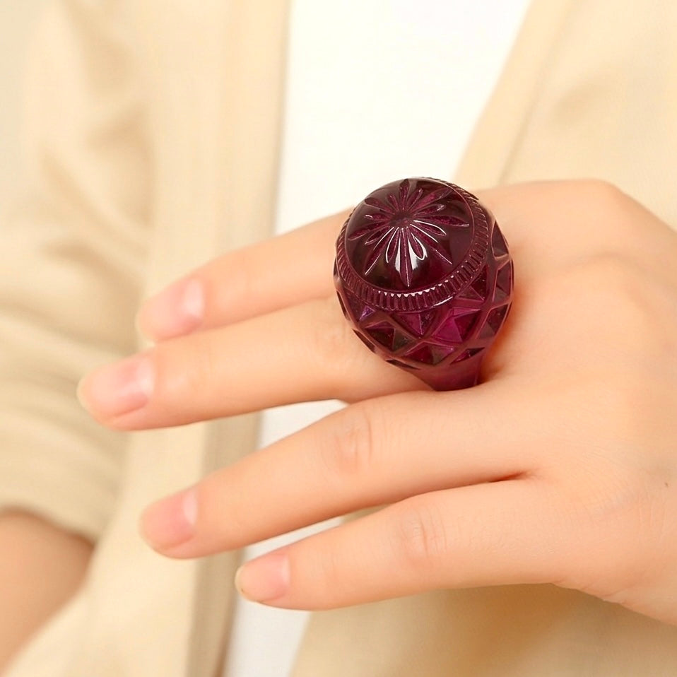 Large Dome Ring Deep Purple