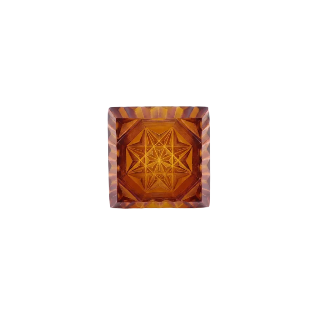 Etched Square Ring Amber