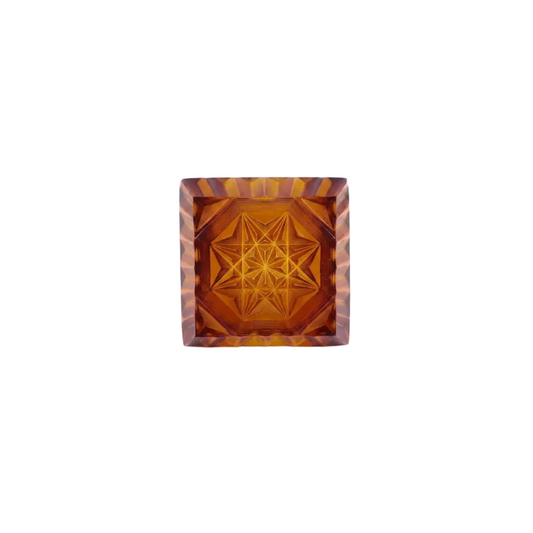 Etched Square Ring Amber