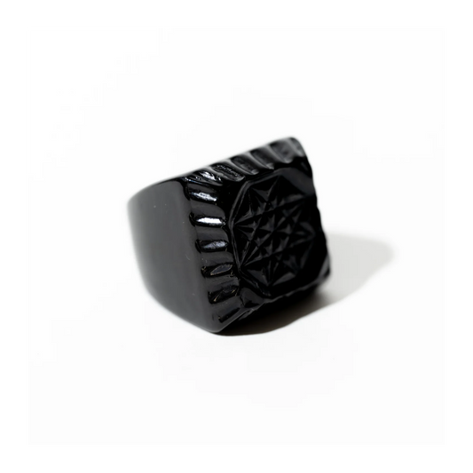 Etched Square Ring Black