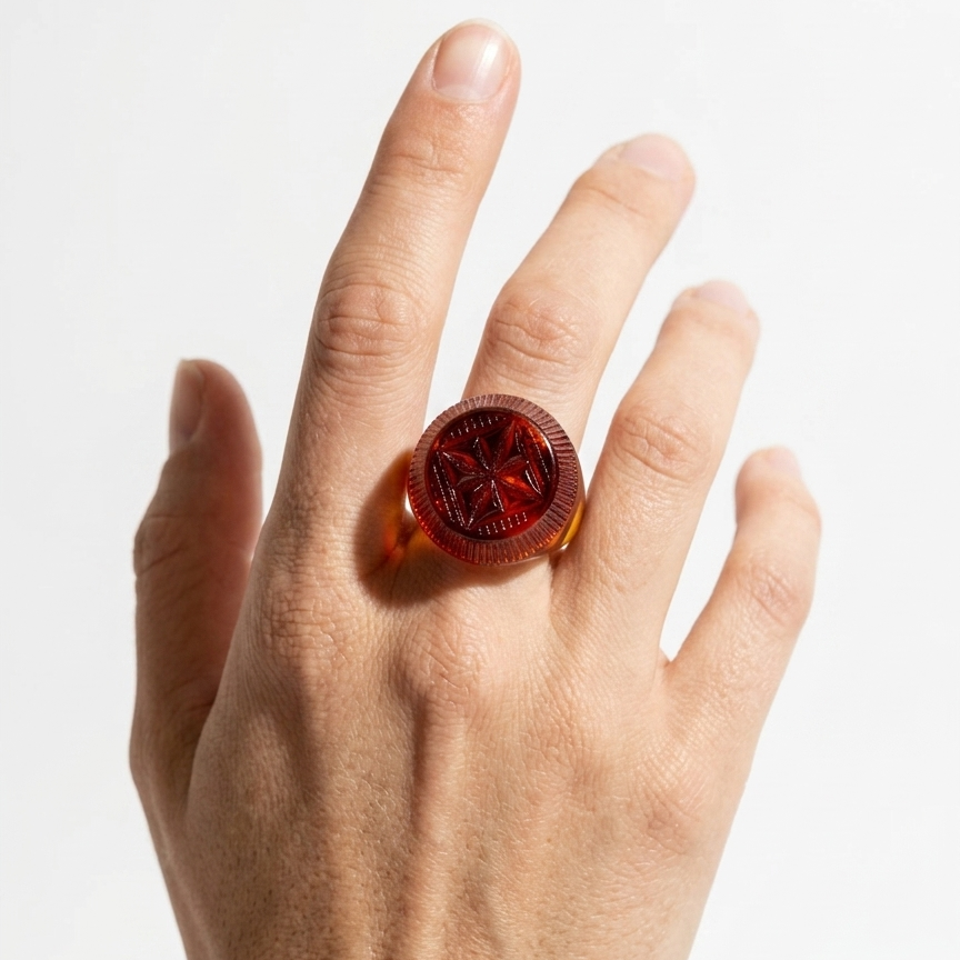 Bottlestop Ring Amber