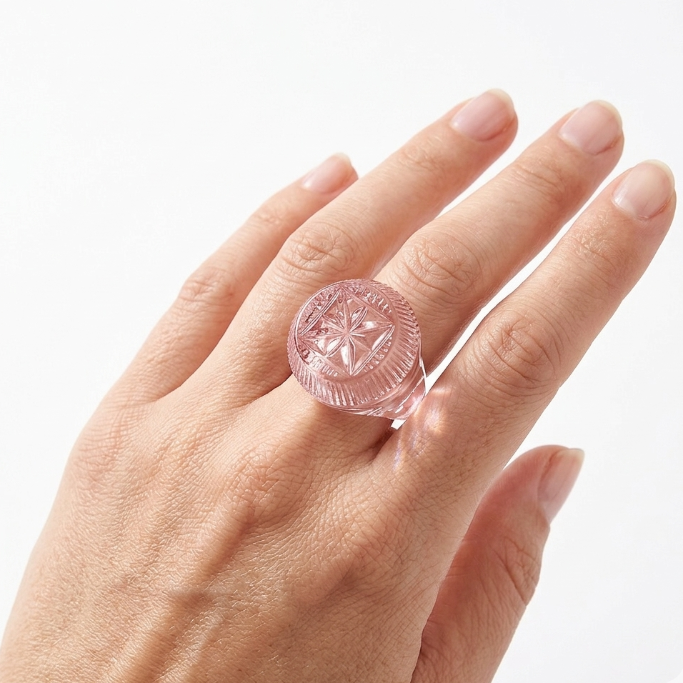Hand Carved Bottlestop Ring Rosé