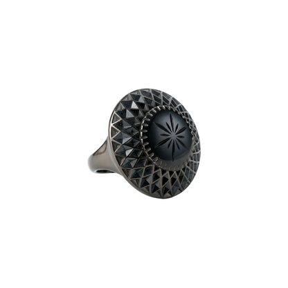 Etched Circle Ring Black