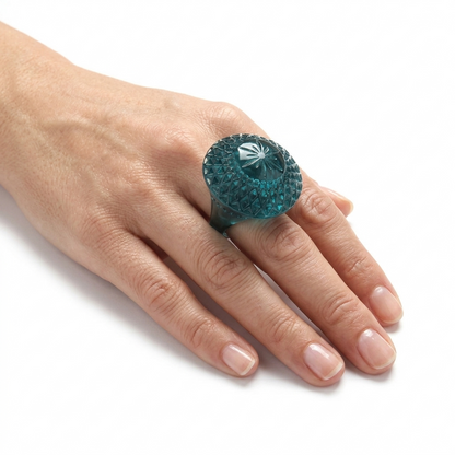 Etched Circle Ring Indigo