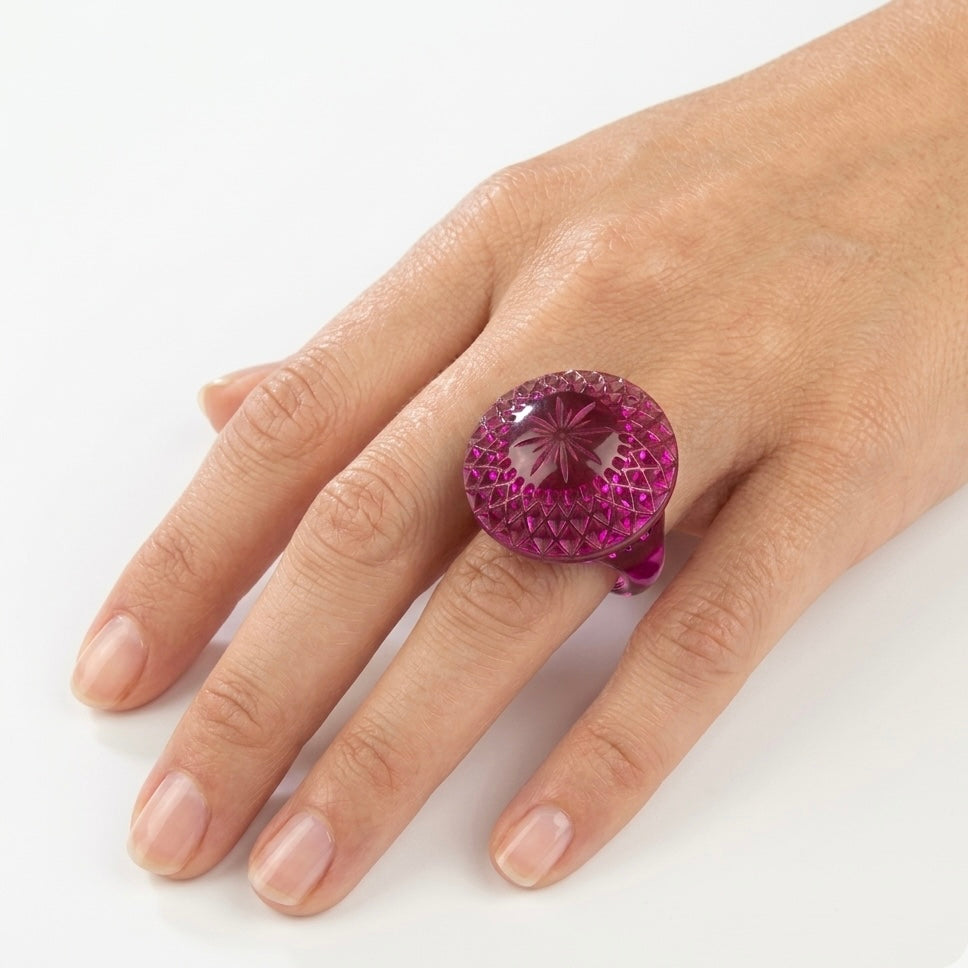 Etched Circle Ring Deep Purple