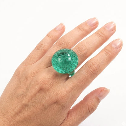Etched Circle Ring Turquoise