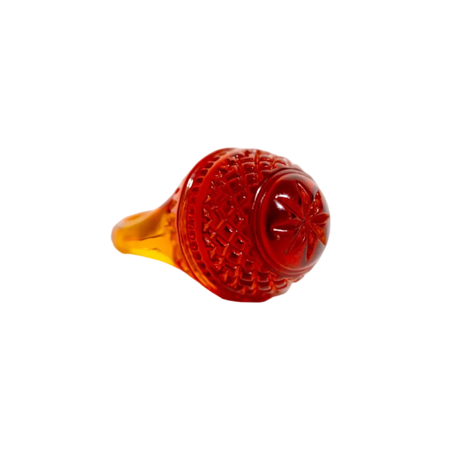 Etched Dome Ring Amber