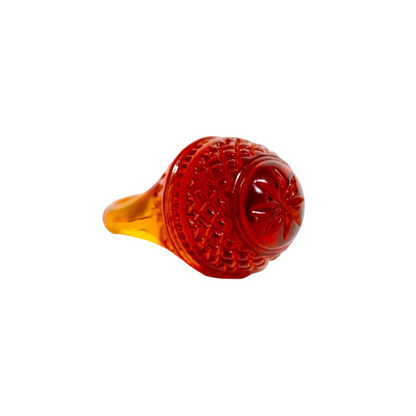 Etched Dome Ring Amber