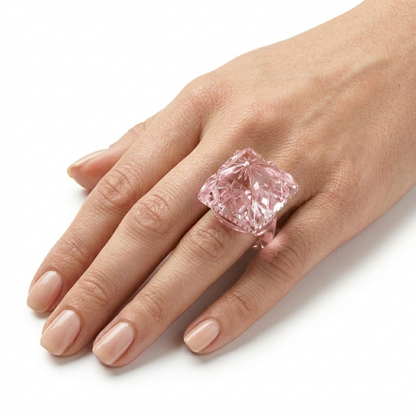 Hand Carved Square Ring Rosé