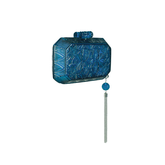 Wide Octagon Clutch Classic Blue
