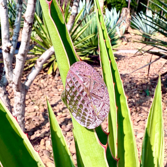 Hand Carved Etched Oval Ring Rosé