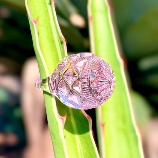 Hand Carved Large Dome Ring Rosé