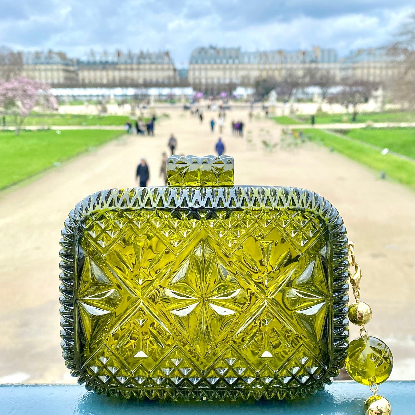Hand Carved Clutch Olive