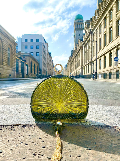 Sunburst Fan Clutch Olive