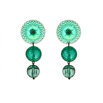 Drip Crystal Stud Earrings Turquoise