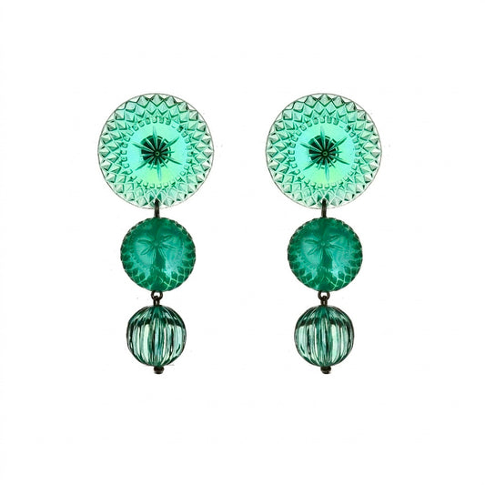 Drip Crystal Stud Earrings Turquoise