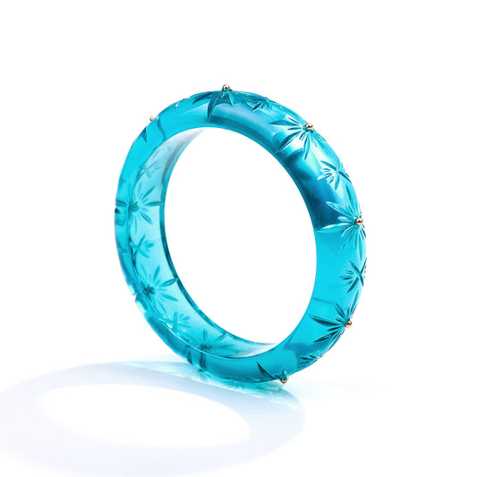 30% OFF Studded Crystal Bangle Aqua