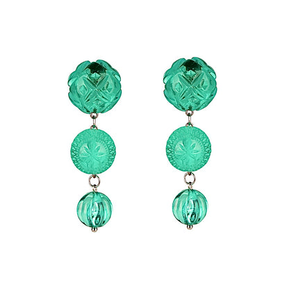 Etched Drip Stud Earrings Turquoise