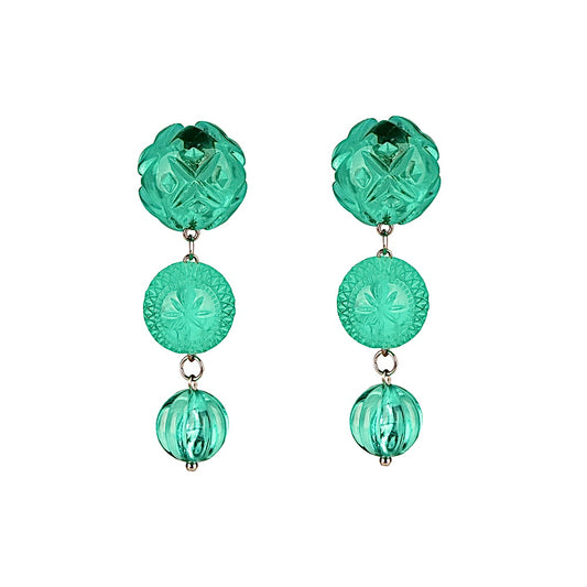 Etched Drip Stud Earrings Turquoise