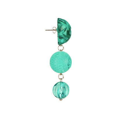 Etched Drip Stud Earrings Turquoise