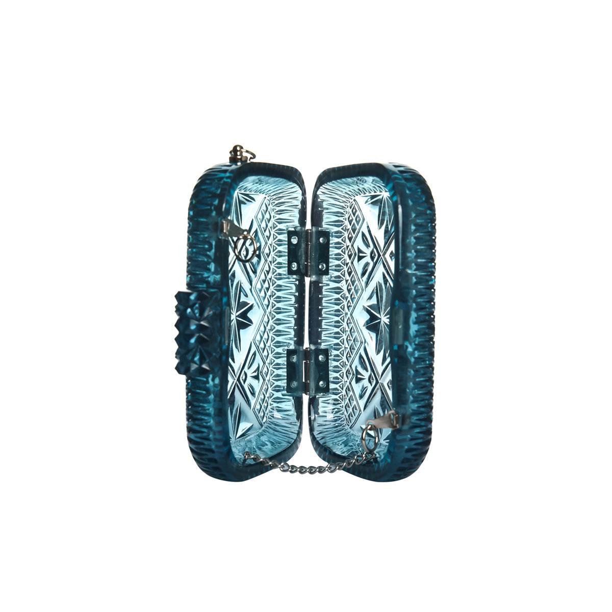 Hand Carved Clutch Indigo