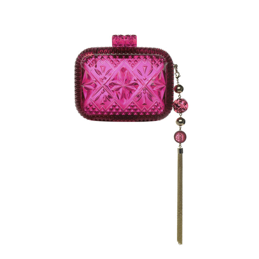 Hand Carved Clutch Deep Purple