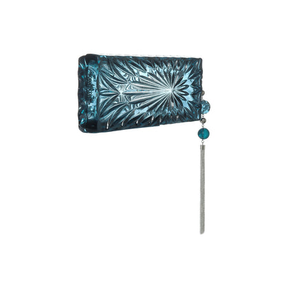LOW STOCK Long Rectangle Clutch Indigo