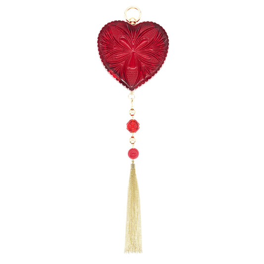 LOW STOCK Amour Heart Clutch Burgundy
