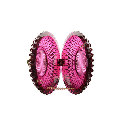 [SAMPLE SALE] Hand Carved Large Circle Clutch Deep Purple