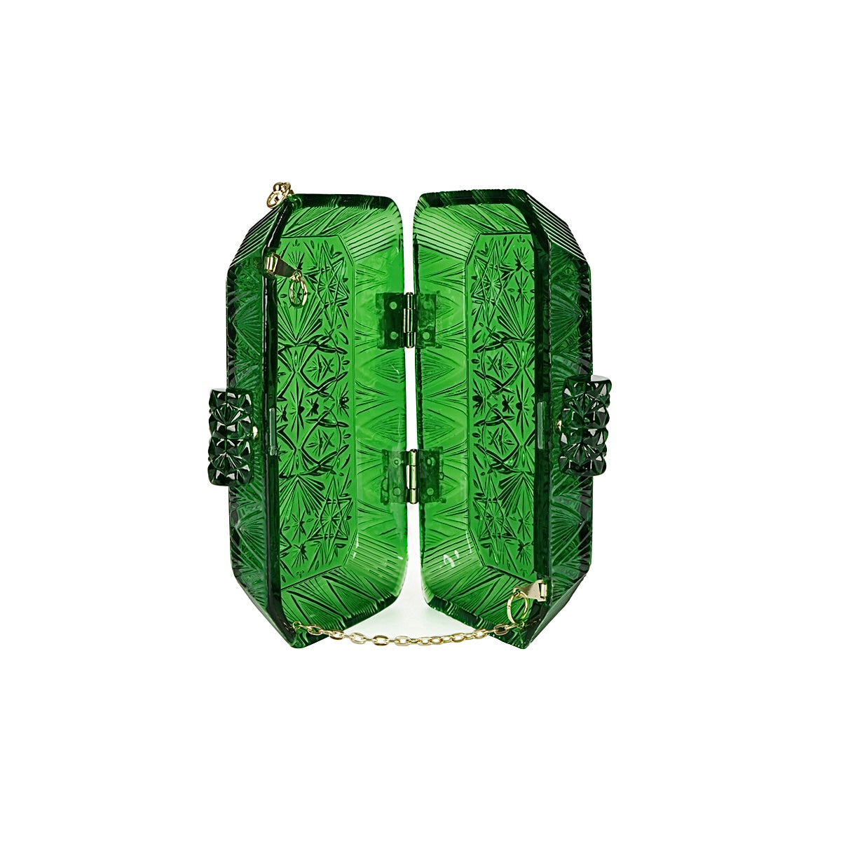 [MADE-TO-ORDER] Wide Octagon Clutch Emerald Green