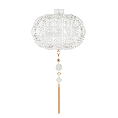 40% OFF Edged Oval Clutch Vintage Clear