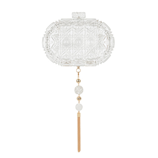 40% OFF Edged Oval Clutch Vintage Clear