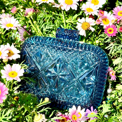 Hand Carved Clutch Indigo