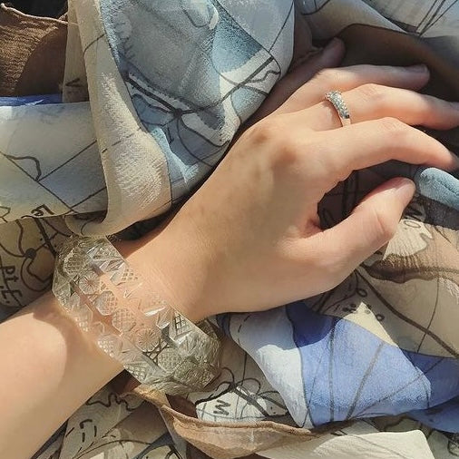 BESTSELLER Etched Octagon Bangle Vintage Clear