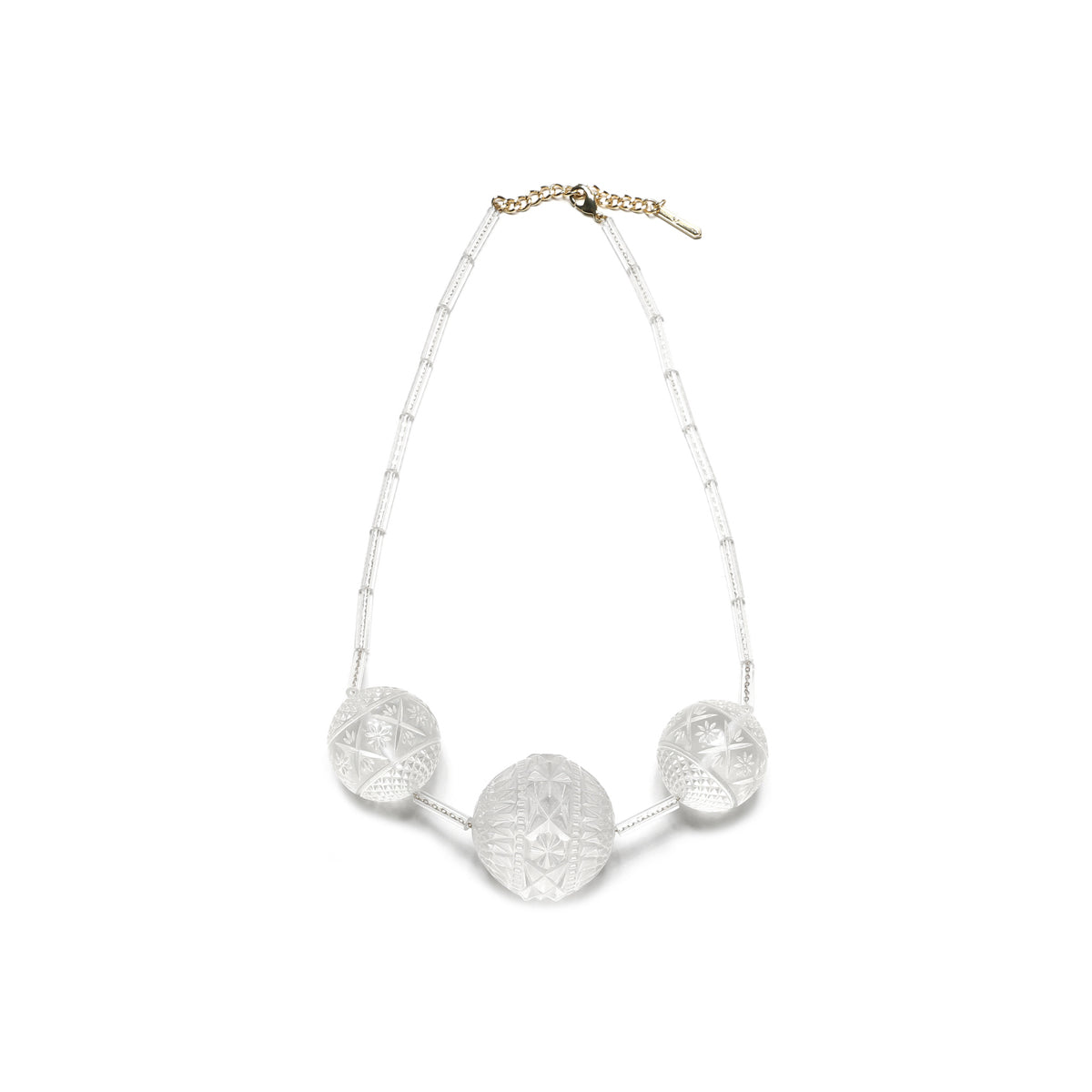 BESTSELLER Triple Sphere Necklace Vintage Clear