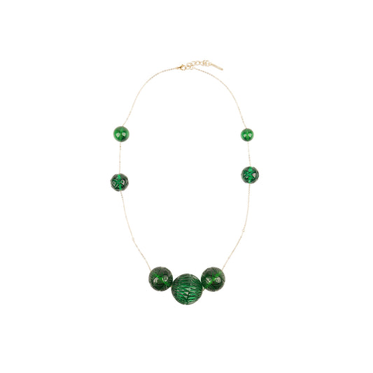 BESTSELLER Long Random Sphere Necklace Emerald Green