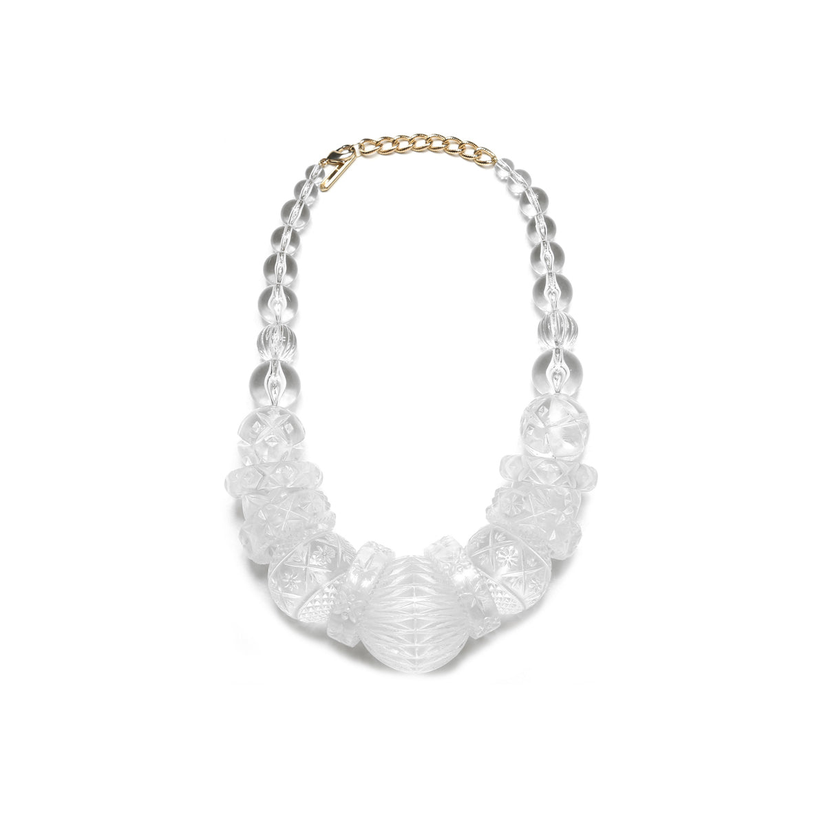 LAST FEW Statement Collar Necklace Vintage Clear