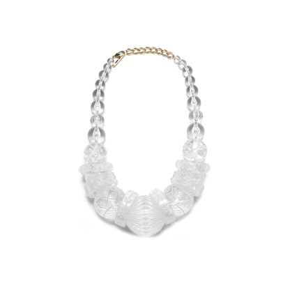 LAST FEW Statement Collar Necklace Vintage Clear
