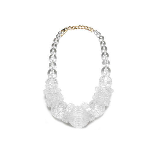 Statement Collar Necklace Vintage Clear
