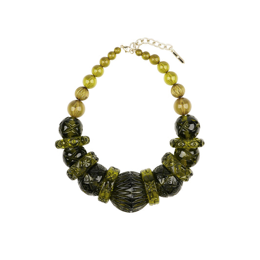 Statement Collar Necklace Olive