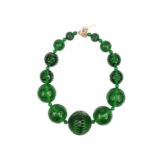 Statement Sphere Necklace Emerald Green