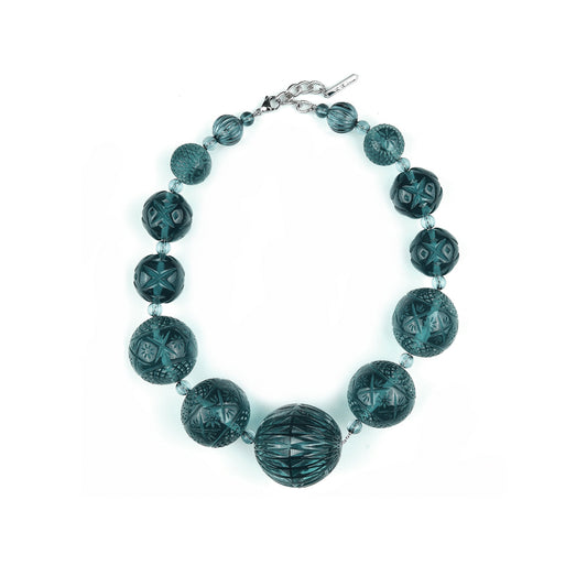 Statement Sphere Necklace Indigo