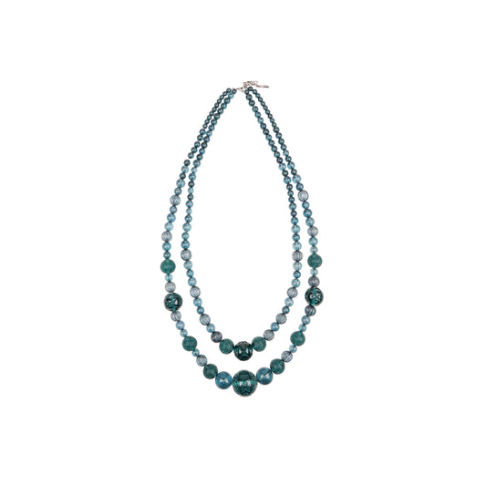 Beaded Layer Necklace Indigo