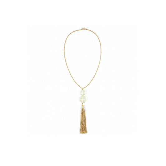 BESTSELLER Dual Ball Long Tassel Necklace Vintage Clear